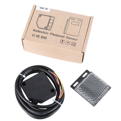 Sensor IR refletor de alcance de detecção de 7 m com saída de relé, impermeável e ideal para uso industrial
